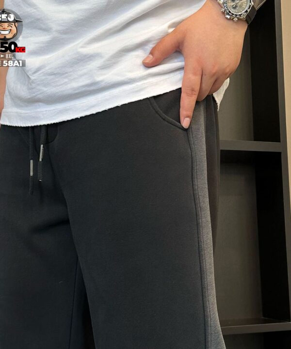Quần dài jogger ống suông nhấn khối bên hong chỉ nổi tide band 4