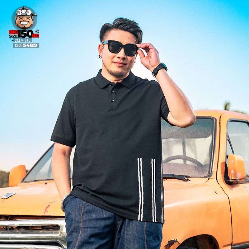 Áo thun tay ngắn Polo cotton triple dash phong cách tối giản 1 Áo thun tay ngắn Polo cotton triple dash phong cách tối giản