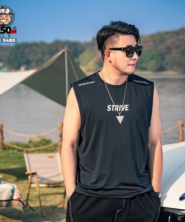 Áo thun 3 lổ Strive in chữ ngang vai năng động cá tính 3