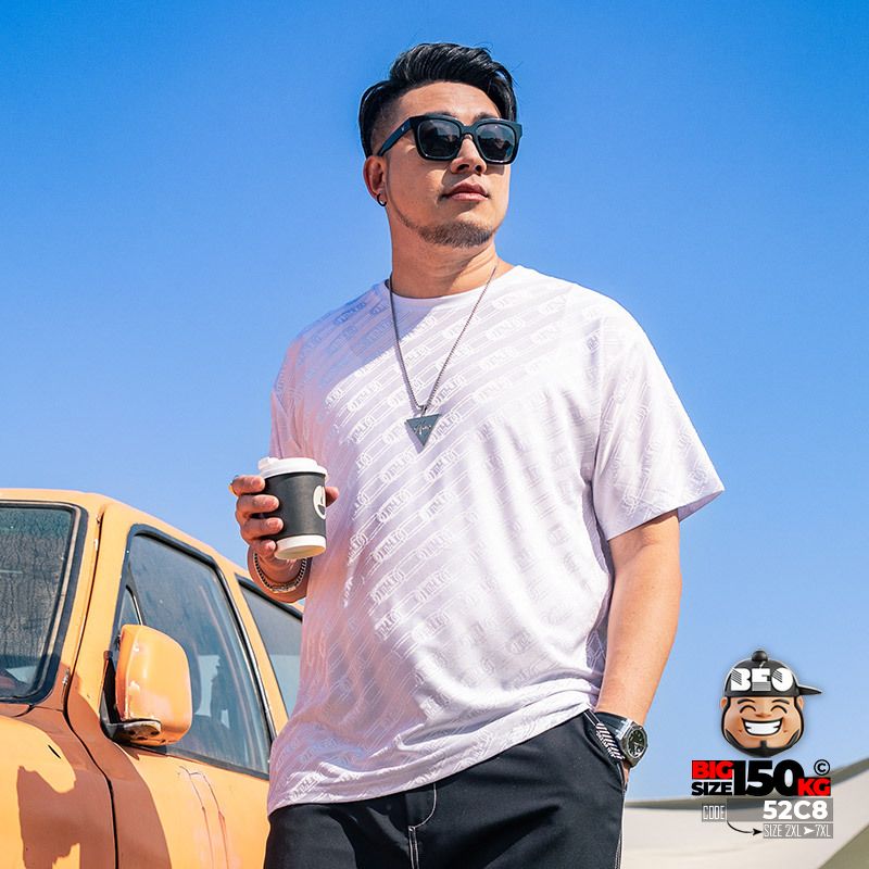 Áo thun tay ngắn thun lạnh vải jacquard in chìm thoáng mát 3 Áo thun tay ngắn thun lạnh vải jacquard in chìm thoáng mát - Ảnh 3