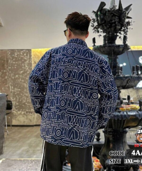 Áo khoác jean kiểu typogarphic words phối túi 7 Áo khoác jean kiểu typogarphic words phối túi 2