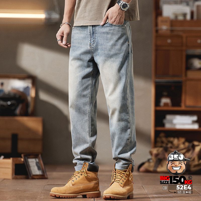 Quần dài jean thun giãn nhẹ wash bạc loang mạnh phong cách old school 2 Quần dài jean thun giãn nhẹ wash bạc loang mạnh phong cách old school - Ảnh 2