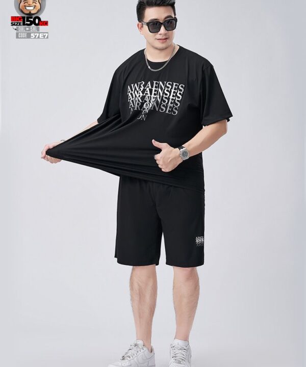 Đồ bộ ngắn tay Set ON AWARE chữ chồng cá tính thun lạnh nylon mịn màng 5