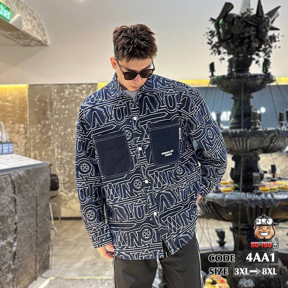 Áo khoác jean kiểu typogarphic words phối túi 2 Áo khoác jean kiểu typogarphic words phối túi - Ảnh 2