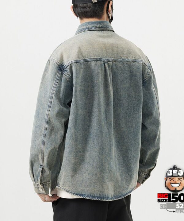 Áo khoác sơ mi Rustic Vibe denim phong cách Vintage Retro 3