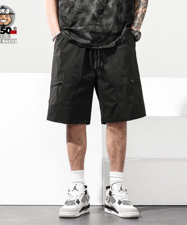 Quần short thun cool fabric line nổi phối túi hợp