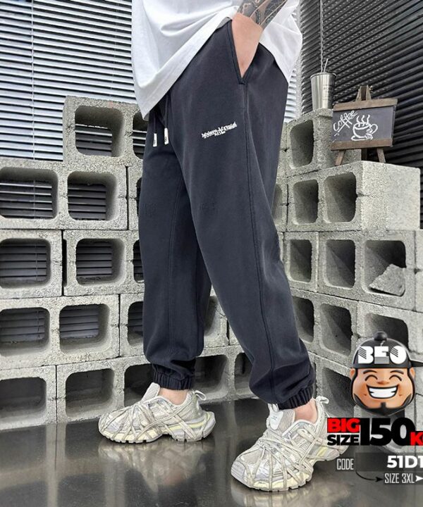 Quần dài jogger wax xù logo text street style 8 Quần dài jogger wax xù logo text street style 3