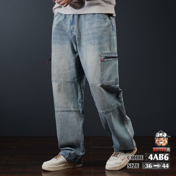 Quần dài jean baggy chỉ nổi phối túi cá tính 1