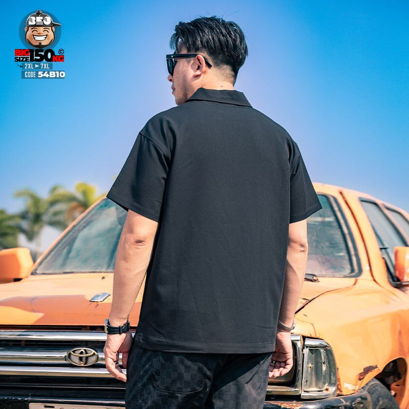 Áo thun tay ngắn Polo cotton cổ hỡ V style phối túi tide band 5 Áo thun tay ngắn Polo cotton cổ hỡ V style phối túi tide band - Ảnh 5