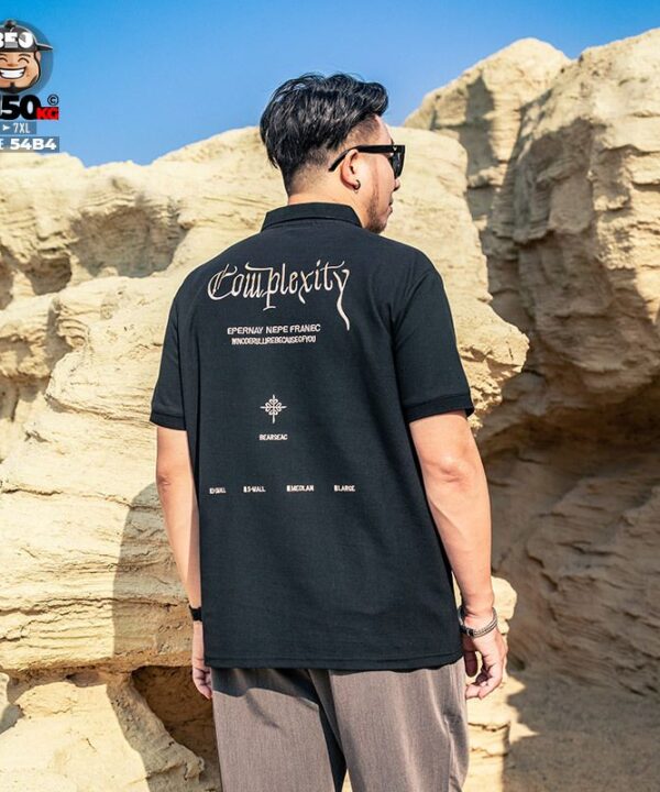 Áo thun tay ngắn Polo cotton Complexity gắn logo cá tính