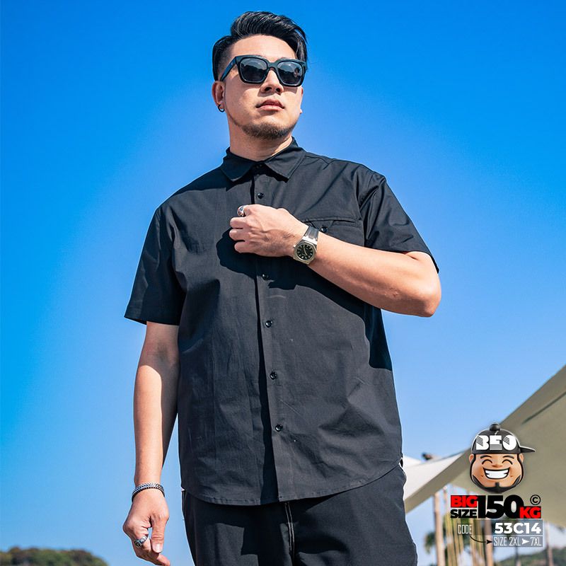 Áo sơ mi tay ngắn cotton kiểu khóa túi phong cách đường phố tối giản 4 Áo sơ mi tay ngắn cotton kiểu khóa túi phong cách đường phố tối giản - Ảnh 4