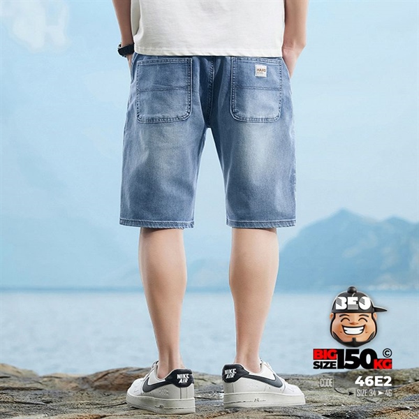 Quần ngắn Jean lưng thắc basic icon denim 3 Quần ngắn Jean lưng thắc basic icon denim - Ảnh 3