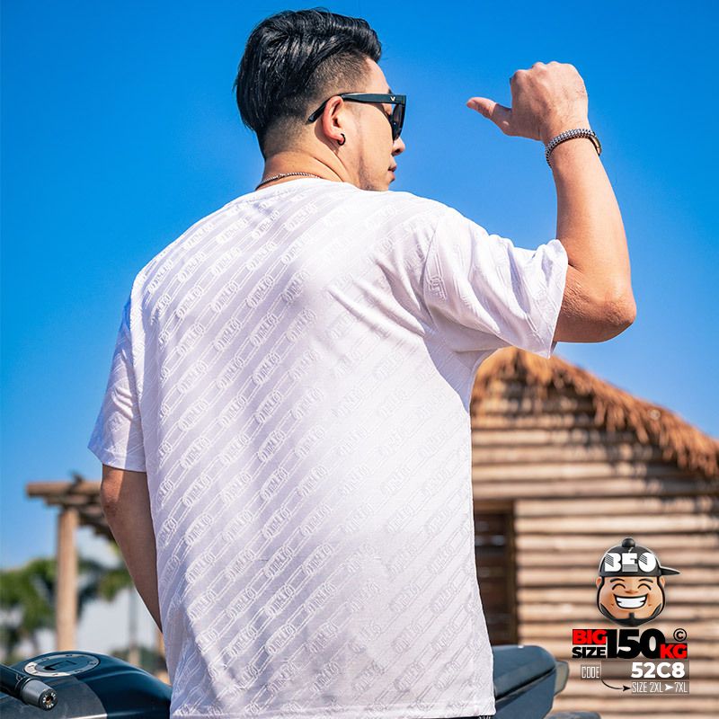 Áo thun tay ngắn thun lạnh vải jacquard in chìm thoáng mát 5 Áo thun tay ngắn thun lạnh vải jacquard in chìm thoáng mát - Ảnh 5