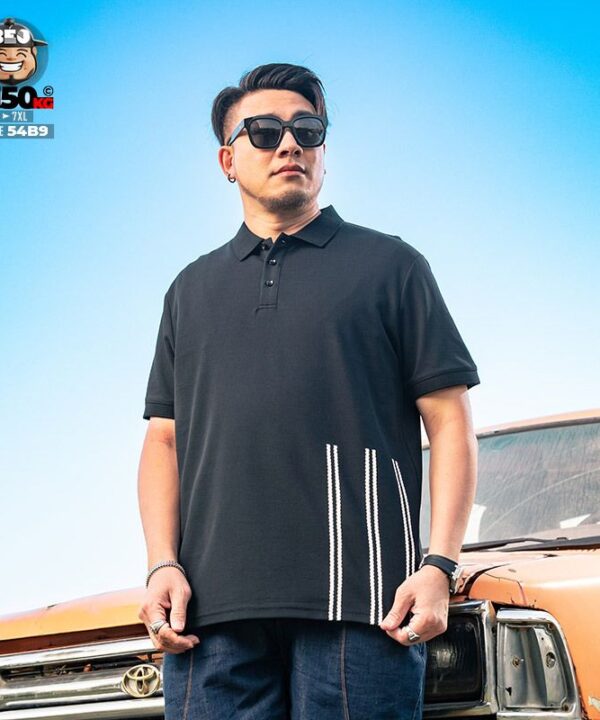 Alternative view of Áo thun tay ngắn Polo cotton triple dash phong cách tối giản