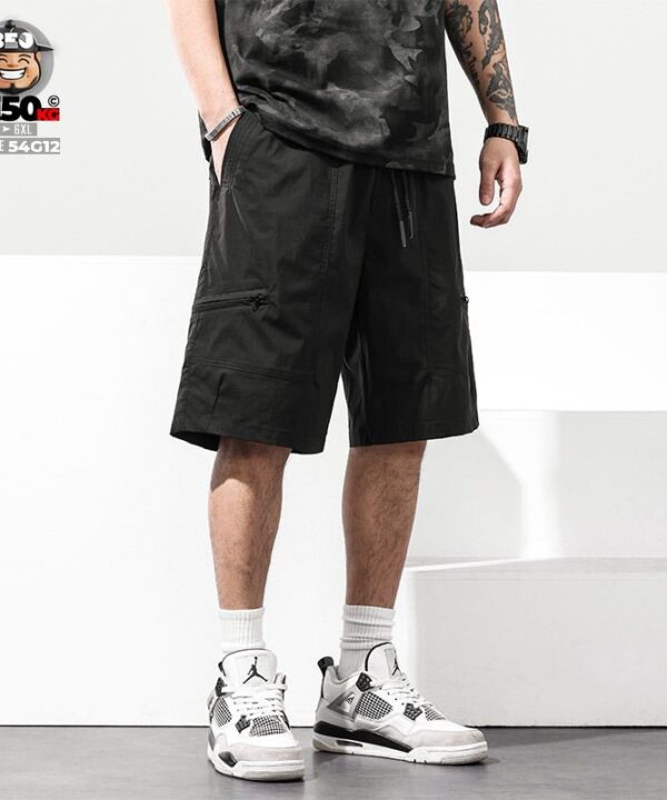 Quần short thun cool fabric line nổi phối túi hợp 4