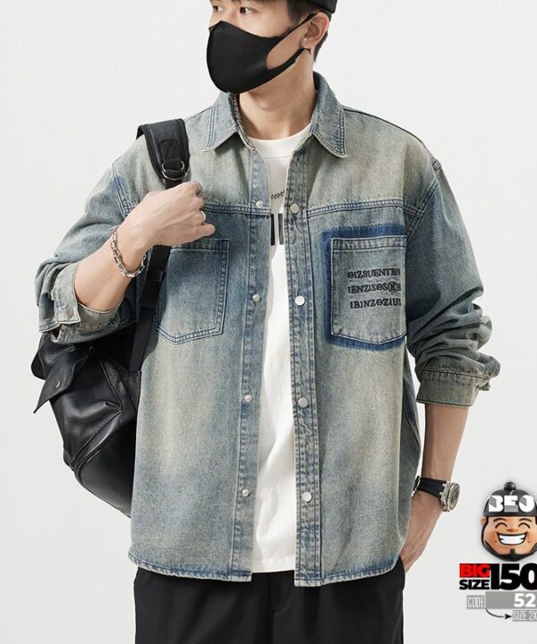 Alternative view of Áo khoác sơ mi Rustic Vibe denim phong cách Vintage Retro