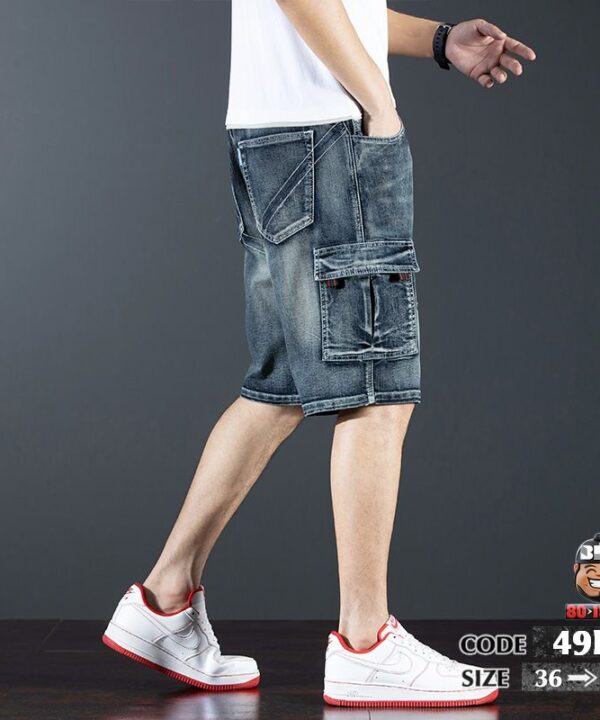 Quần ngắn jean túi hợp wax rách chỉ xéo cá tính 3