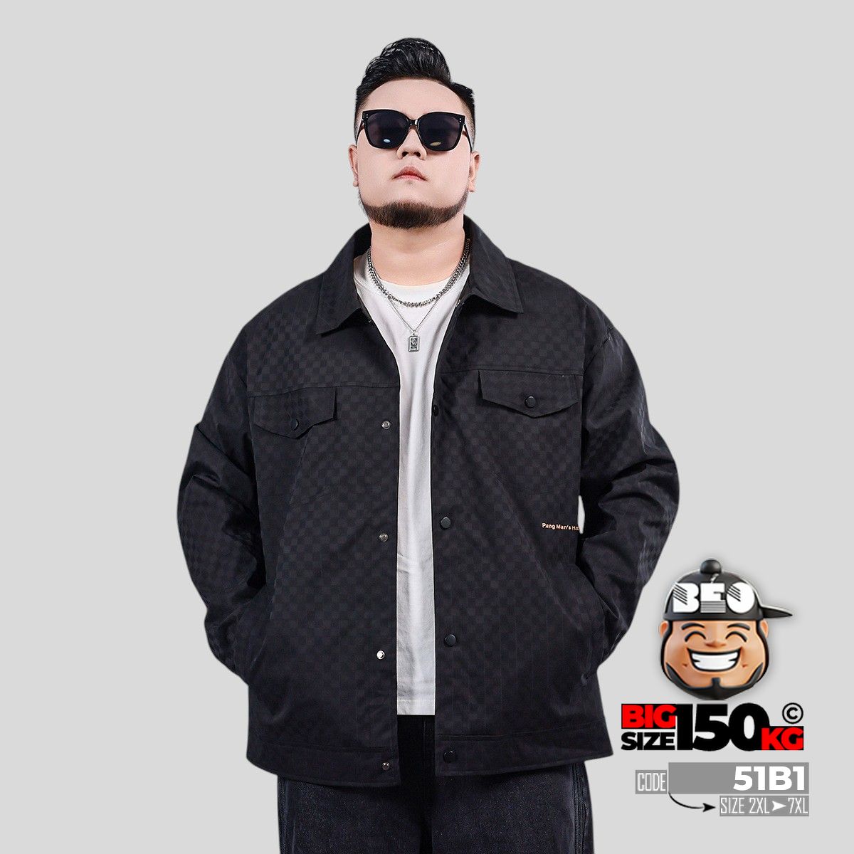 Áo khoác cotton fiber hoa văn bàn cờ Pang Men House 2 Áo khoác cotton fiber hoa văn bàn cờ Pang Men House - Ảnh 2