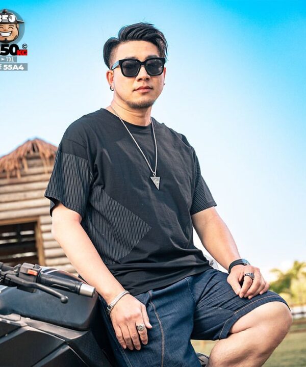 Áo thun tay ngắn tay ráp chiết eo sọc cá tính 8 Áo thun tay ngắn tay ráp chiết eo sọc cá tính 3