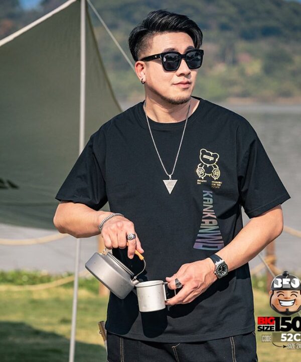 Áo thun tay ngắn họa tiết Gấu Kankan Wd cá tính 7 Áo thun tay ngắn họa tiết Gấu Kankan Wd cá tính 2