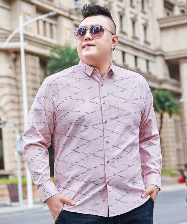 Áo sơ mi tay dài phong cách những sọc đứt khúc đan xen
