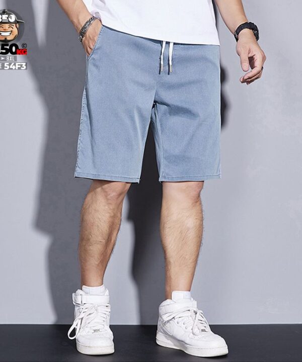 Alternative view of Quần ngắn jean thun denim thun đũi cách điệu sọc bên hông