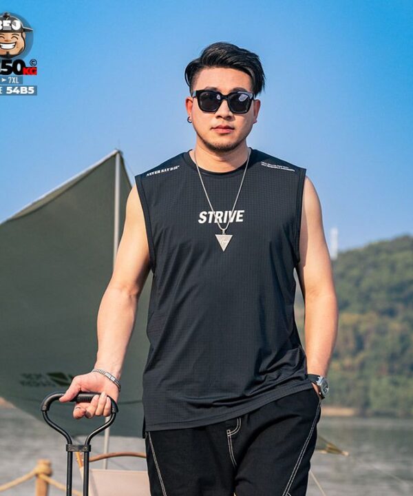 Alternative view of Áo thun 3 lổ Strive in chữ ngang vai năng động cá tính