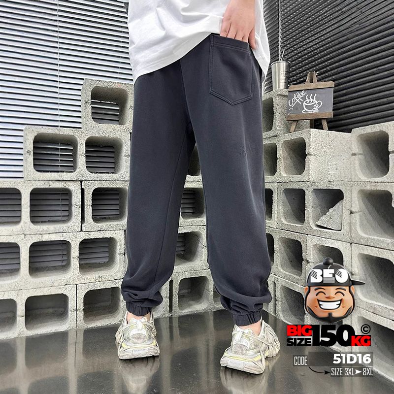Quần dài jogger wax xù logo text street style 2 Quần dài jogger wax xù logo text street style - Ảnh 2
