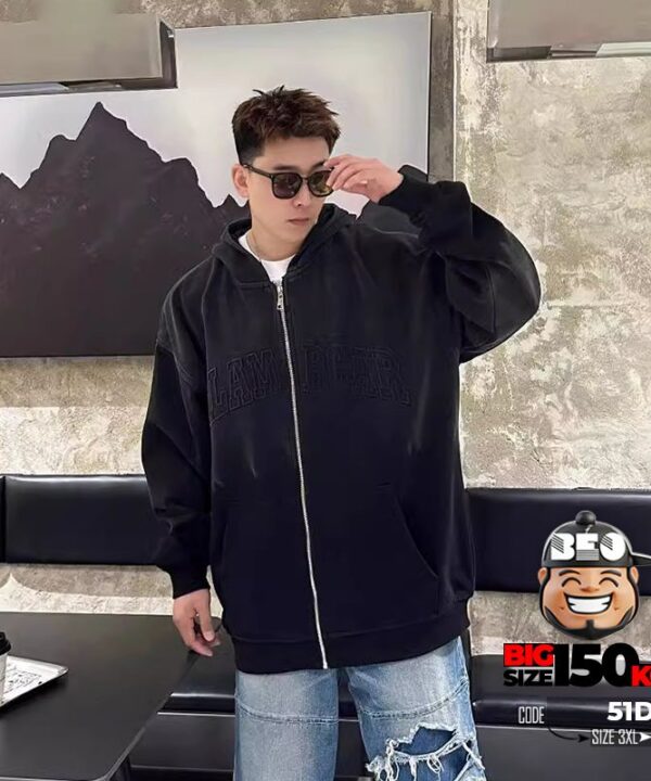 Alternative view of Áo khoác thun cotton ClambCar sơn sờn cá tính phối nón