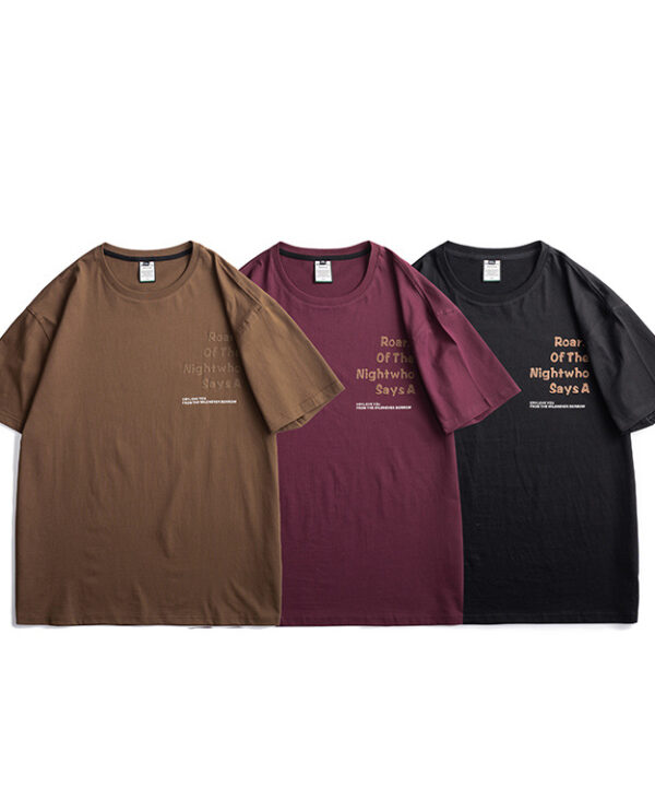 Áo thun tay ngắn cotton thun Chữ Nổi 3D 8 Áo thun tay ngắn cotton thun Chữ Nổi 3D 3