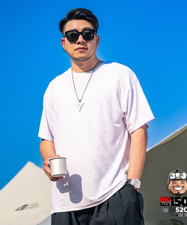 Áo thun tay ngắn thun lạnh vải jacquard promise in chìm thông thoáng 9 Áo thun tay ngắn thun lạnh vải jacquard promise in chìm thông thoáng 4