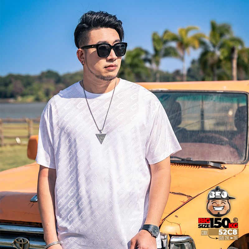 Áo thun tay ngắn thun lạnh vải jacquard in chìm thoáng mát 2 Áo thun tay ngắn thun lạnh vải jacquard in chìm thoáng mát - Ảnh 2