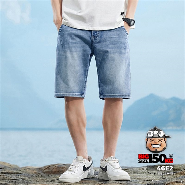 Quần ngắn Jean lưng thắc basic icon denim 4 Quần ngắn Jean lưng thắc basic icon denim - Ảnh 4