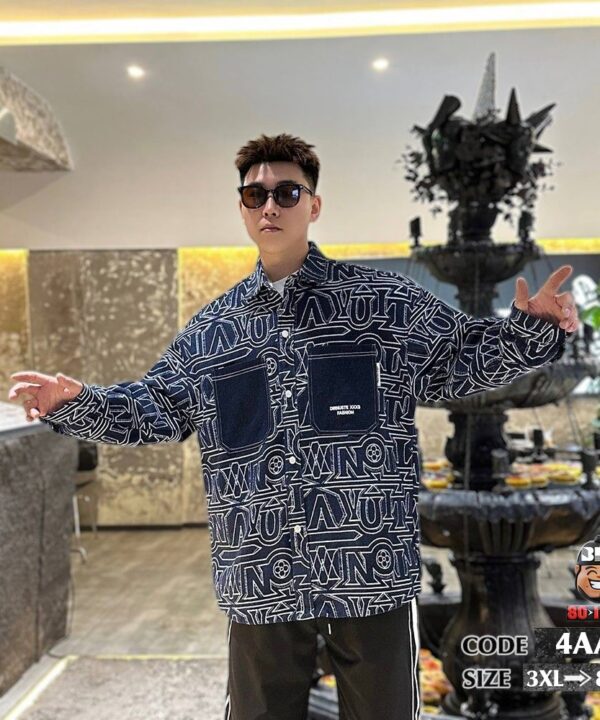 Áo khoác jean kiểu typogarphic words phối túi 9 Áo khoác jean kiểu typogarphic words phối túi 4