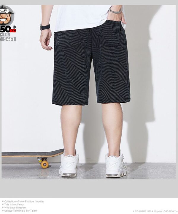 Quần ngắn jean cotton họa tiết chất liệu vải kẻ xiêng cá tính 2