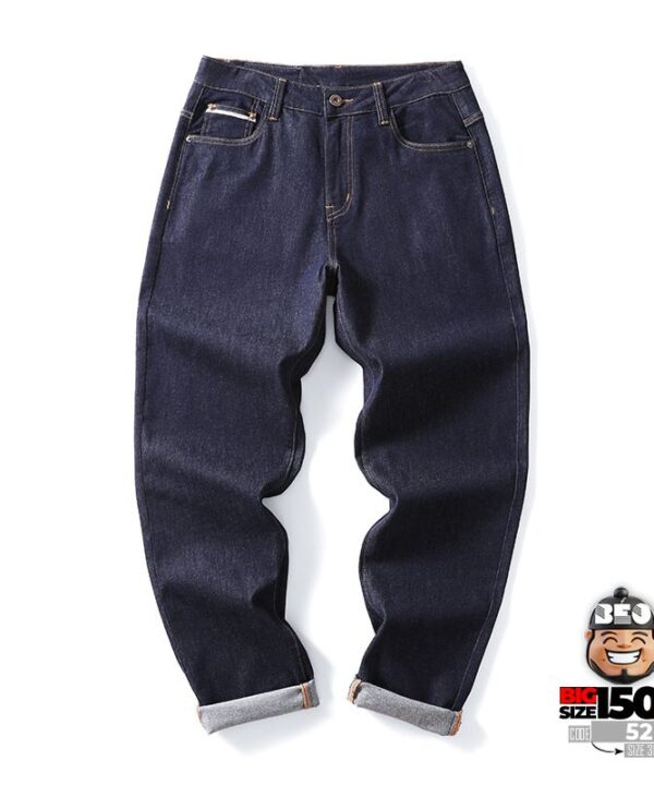 Quần dài jean thun Straight leg loose fit phong cách tối giãn 9 Quần dài jean thun Straight leg loose fit phong cách tối giãn 4