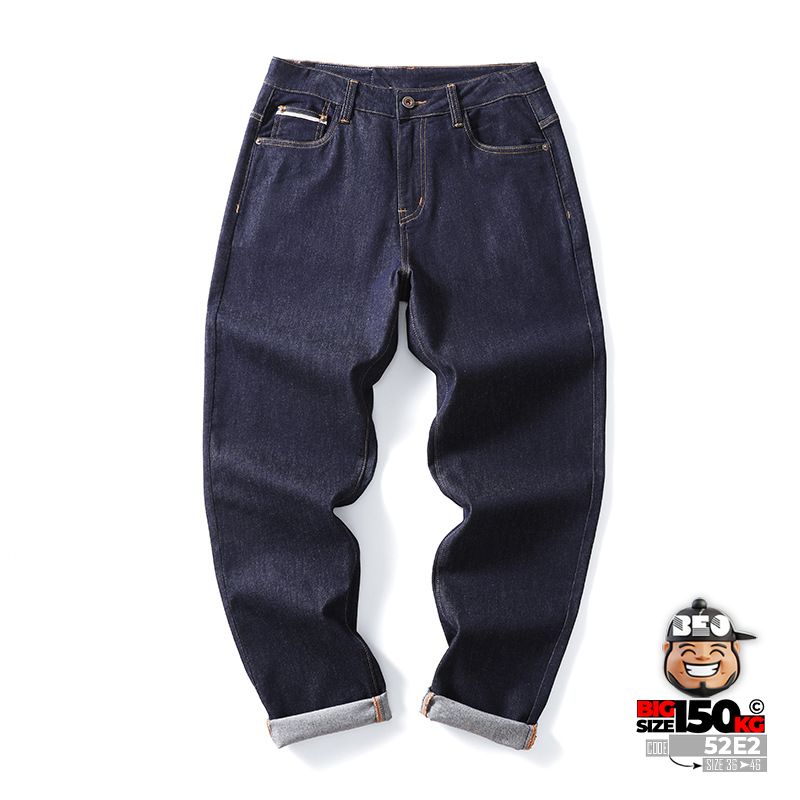 Quần dài jean thun Straight leg loose fit phong cách tối giãn 5 Quần dài jean thun Straight leg loose fit phong cách tối giãn - Ảnh 5