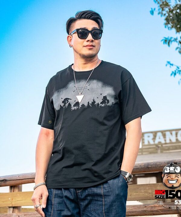 Áo thun tay ngắn vải cotton họa tiết silhouette rừng cây freedom style 7 Áo thun tay ngắn vải cotton họa tiết silhouette rừng cây freedom style 2