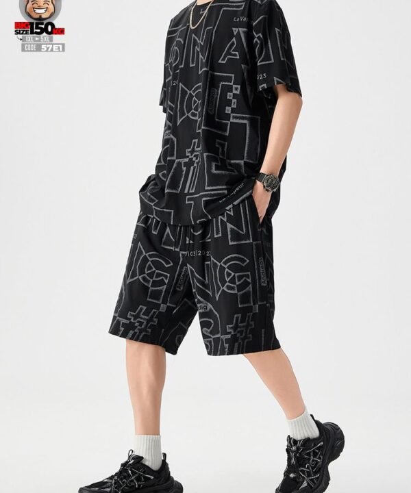 Alternative view of Đồ bộ ngắn tay thun lạnh form rộng họa tiết chữ typogarphy full