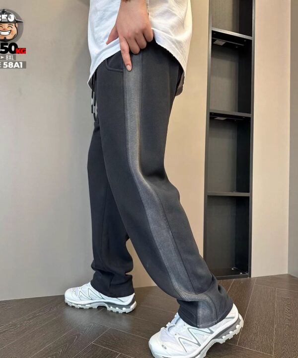 Quần dài jogger ống suông nhấn khối bên hong chỉ nổi tide band 2