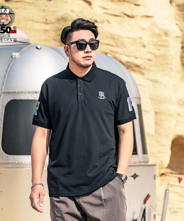 Áo thun tay ngắn Polo cotton double R họa tiết tay áo 7 Áo thun tay ngắn Polo cotton double R họa tiết tay áo 2