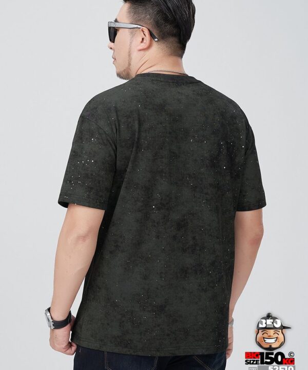 Áo thun tay ngắn logo mặt cười in nổi họa tiết galaxy chấm nhỏ lấp lánh 3