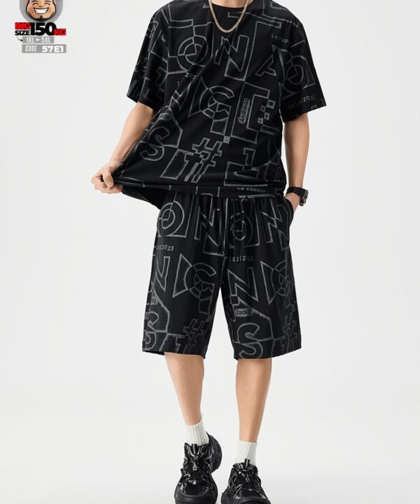 Đồ bộ ngắn tay thun lạnh form rộng họa tiết chữ typogarphy full 5