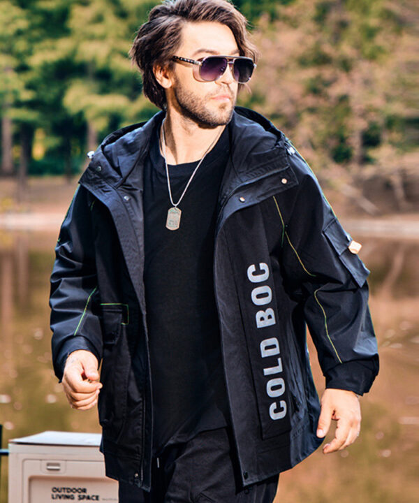 Alternative view of Áo khoác dù vải ráp phối túi kèm nón ColdBoc