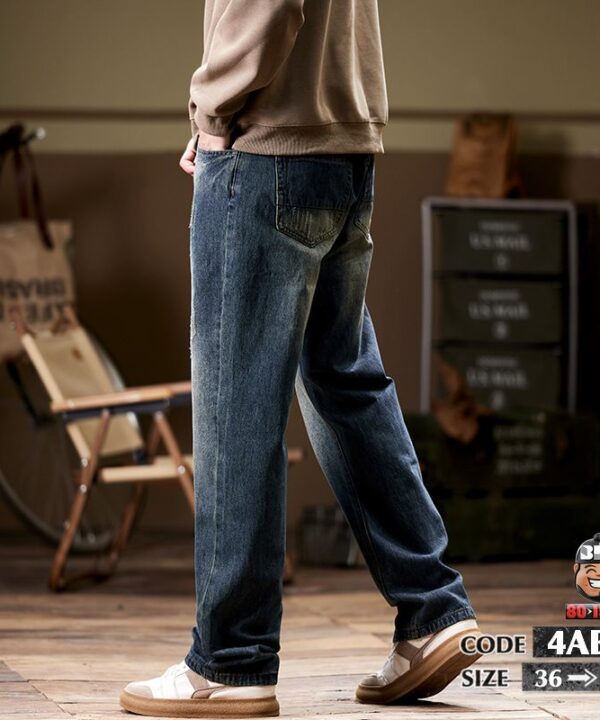 Alternative view of Quần dài jean ống suông wax cat whiskers