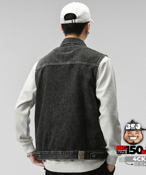 Alternative view of Áo khoác Ghile jean túi hợp logo phong cách amekaji