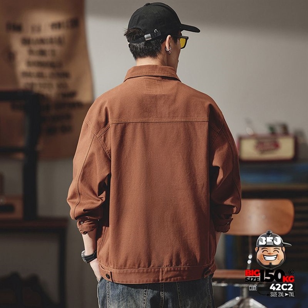 Alternative view of Áo khoác sơ mi phối túi 2 bên dưới phong cách retro