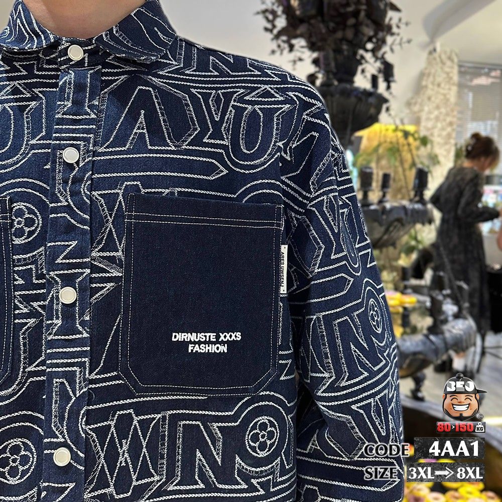 Áo khoác jean kiểu typogarphic words phối túi 4 Áo khoác jean kiểu typogarphic words phối túi - Ảnh 4