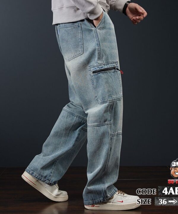 Quần dài jean baggy chỉ nổi phối túi cá tính 7 Quần dài jean baggy chỉ nổi phối túi cá tính 2