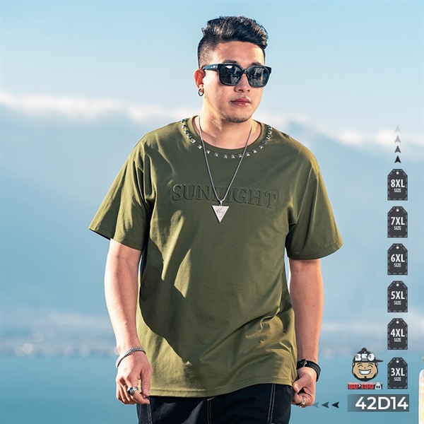 Áo thun tay ngắn chữ 3D dập nổi Sun Light in fornt